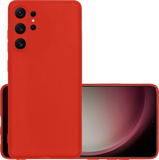 Coque de téléphone rouge avec trois découpes pour appareil photo et un flash séparé.