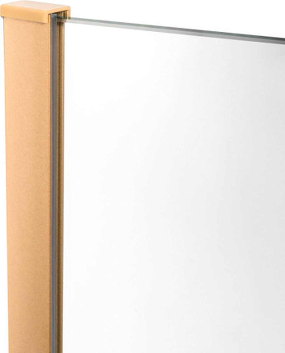 Saniclass Bellini inloopdouche 120x200cm met 8mm helder glas met messing profiel en stabilisatiestang