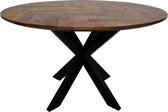 HSM Collection-Ronde Eettafel Mozaiek-140x140x76-Naturel/Zwart-Mango/Metaal