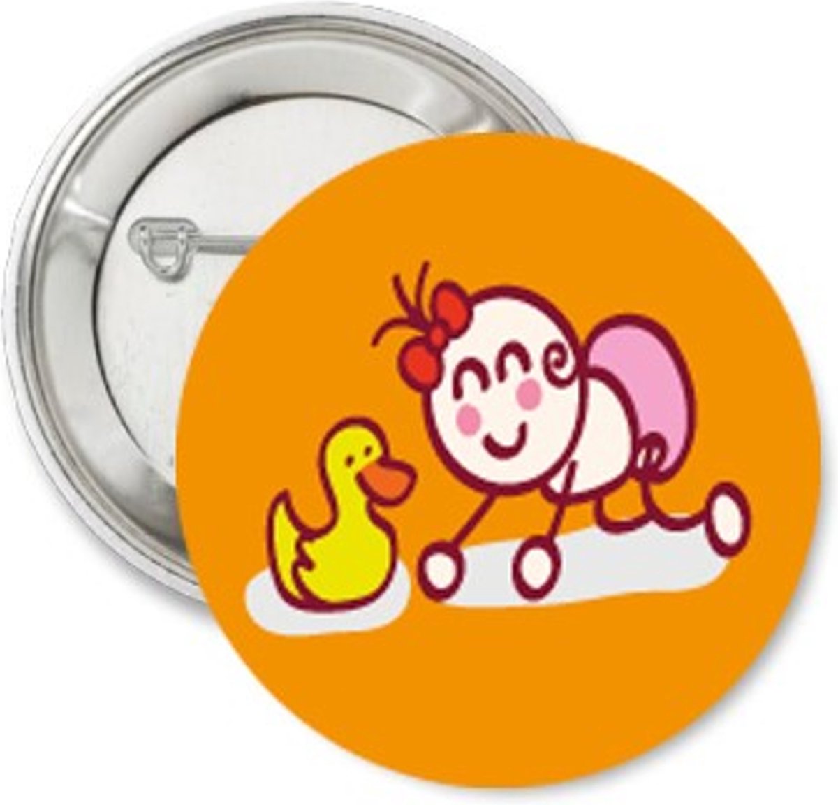 9 Buttons Happy Baby oranje - baby - button - geboorte - zwanger - babyshower - genderreveal