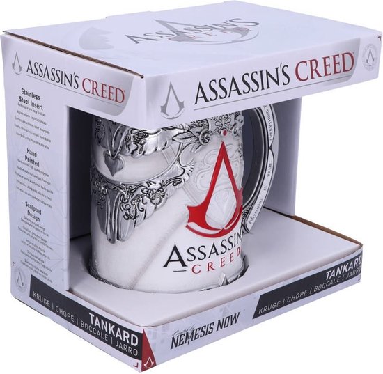 Assassins Creed Shadows Merchandise Nemesis Now Assassin's Creed Bierkrug 15 ,5cm - Offizielles Merchandise Aus Harz, Schwarz/Gold Nemesis Now Merchandise Harz Tankard Sammlerstück