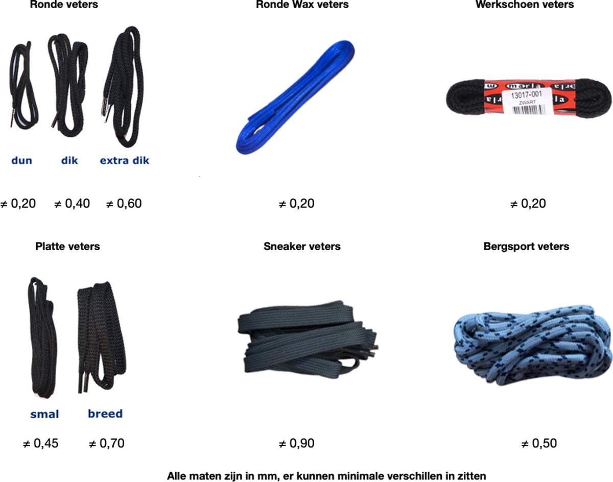 Dikke - ronde - veter - 90 cm - Donker Blauw (Barth) | bol.com