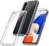 Silicone Soft Back Cover Hoesje Geschikt voor: Samsung Galaxy A14 5G - Transparant + 1X Tempered Glass Screenprotector - ZT Accessoires