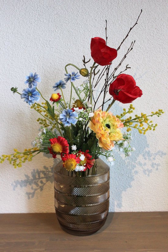 Bouquet de soie - Fleurs diverses - 60 cm de hauteur - Fleurs artificielles  | bol.com
