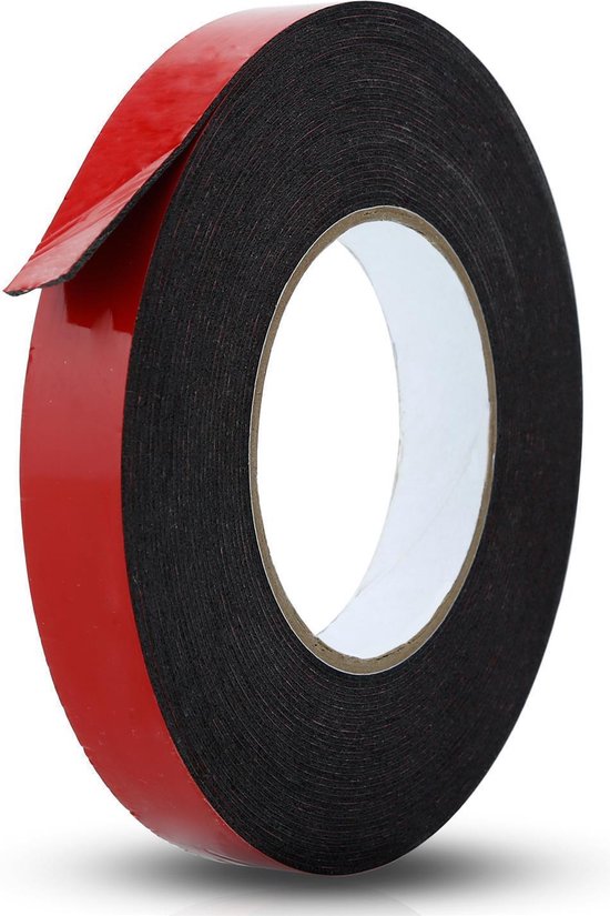 Intirilife Dubbelzijdige foam tape zwart - Afmeting: 6mmx30m - Montagetape Zwaar plakband Zwaar plakband Extra sterk - Intirilife