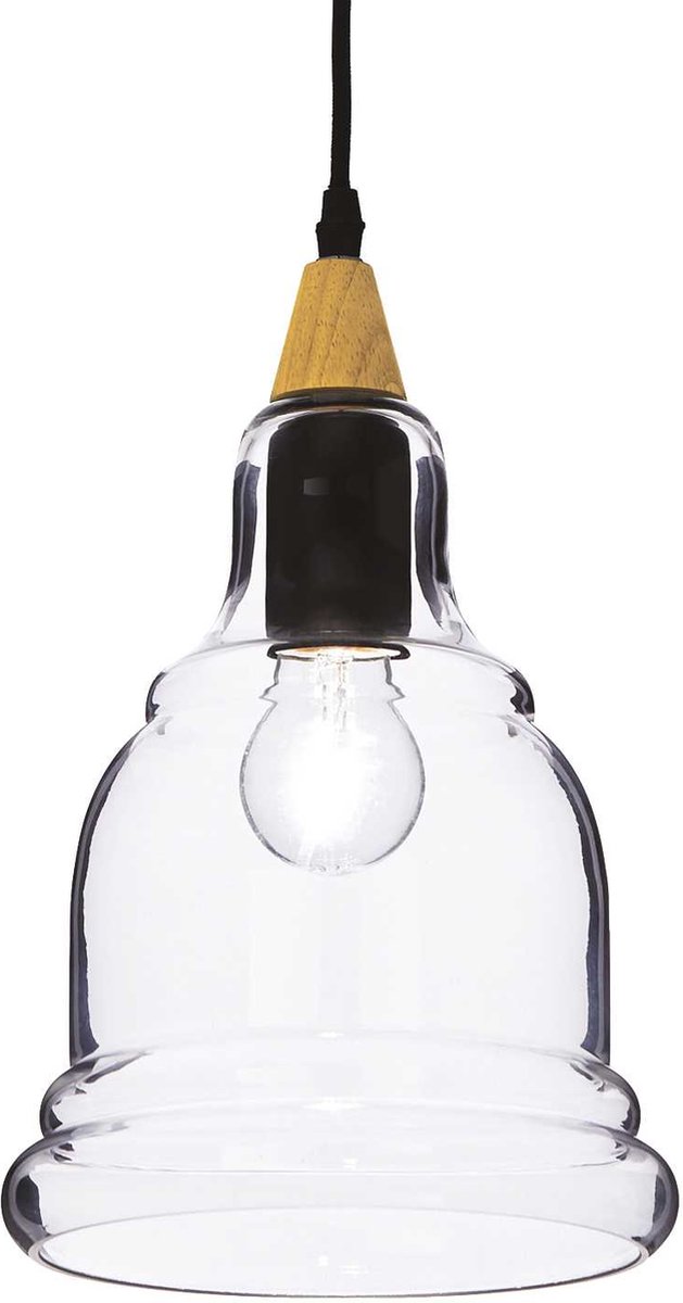 Ideal Your Lux - Hanglamp Landelijk - Metaal - E27 - Voor Binnen - Lamp - Lampen - Woonkamer - Eetkamer - Slaapkamer - Zwart