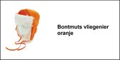 Funny bontmuts met flappen oranje - Carnaval thema feest Holland piloot funmuts optocht