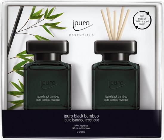 Ipuro Geurstokjes Essentials Black Bamboo 50 ml - 2 Stuks - Ipuro