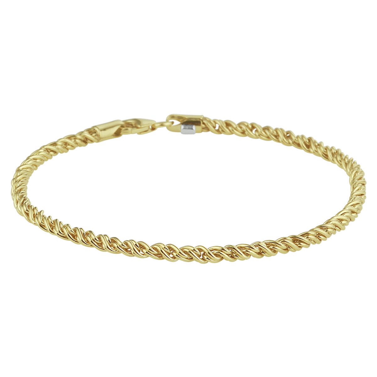Armband Draadschakel 2,8 Mm 19 Cm Zilgold (Geelgoud Met Zilverkern)
