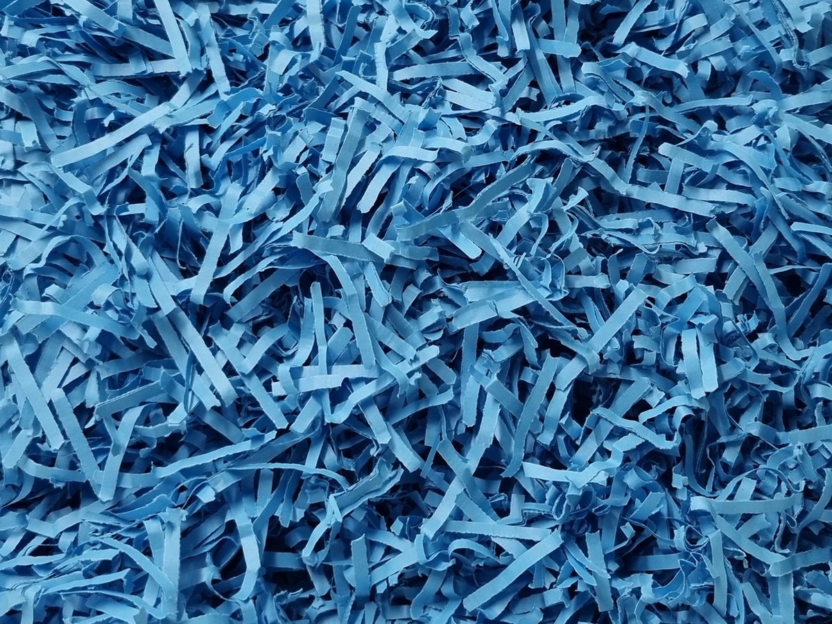 Papiersnippers | kleur Koningsblauw - No. 1976 | Gekleurd vulmateriaal voor o.a. cadeauverpakkingen, cadeaumanden en brievenbusdoosjes | 1200 gram | decoratief opvulmateriaal
