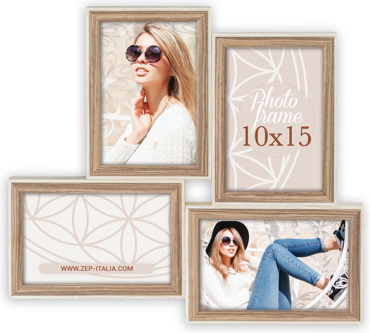 Zep Goldbuch - Collage houten fotolijst Kriss - 4Q Bruin