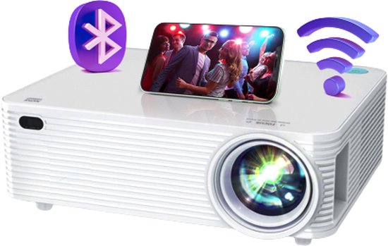 Chesto Beamer Android 9.0 - FULL HD (4K-Ondersteuning) - 10.000 Lumen - Inclusief draagtas - Inclusief 100'' Projectiescherm - Streamen vanaf je telefoon met wifi