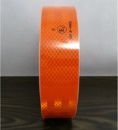 Reflecterende Tape - Oranje - 5 cm Breed - 15 Meter Lang - Signaaltape - Veiligheid - Vrachtwagen - Bestelbus - Aanhanger - Machines - etc.