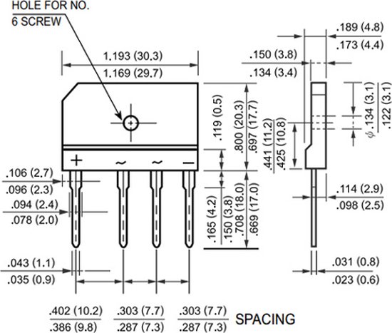 Gelijkrichter KBU8M - 1000V 8A | bol.com