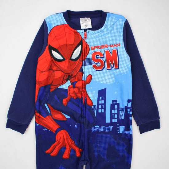 Marvel Spiderman Onesie - Pyjama - Fleece - Maat 92/98 - 2/3 jaar - Marvel