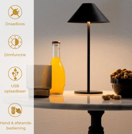 Lampe de table sans fil RGBW avec télécommande - Lampe LED rechargeable -  Commande