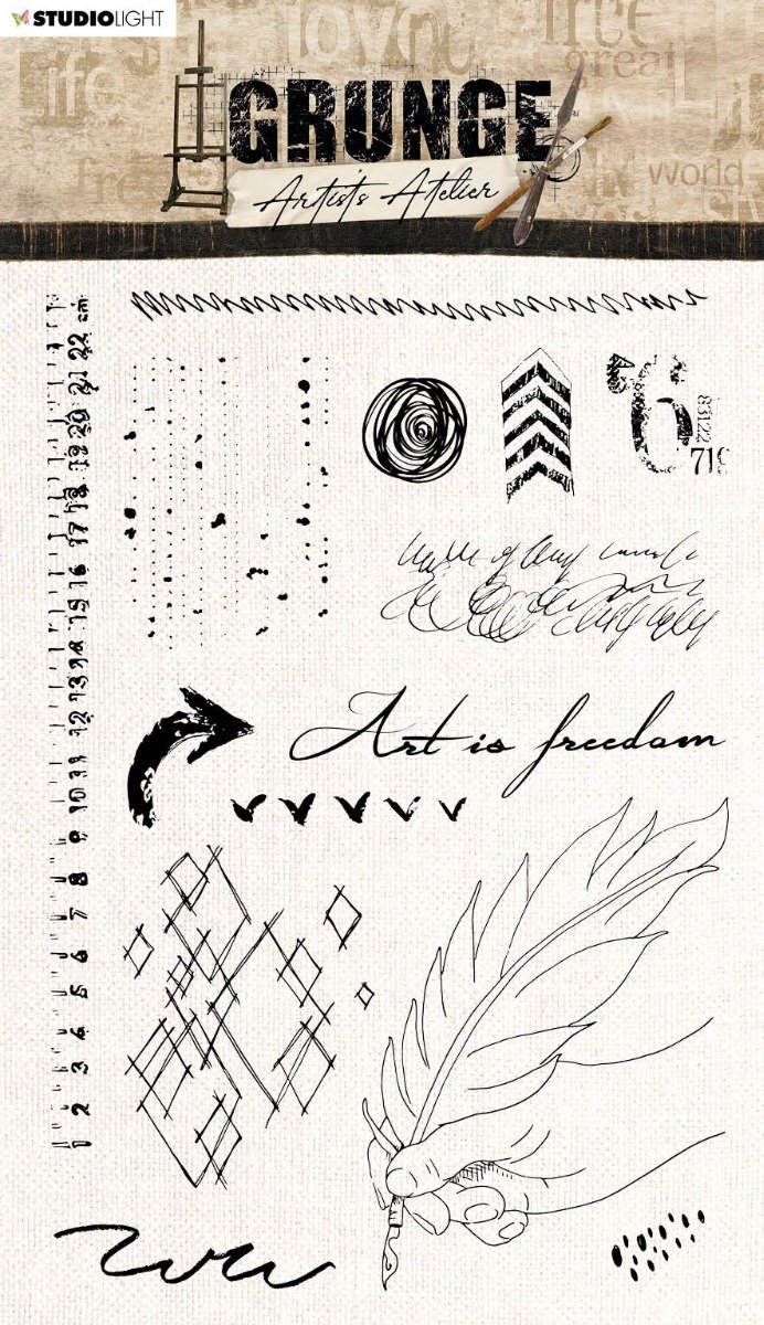 Clear stamps A5 Feather - Artist’s Atelier nr. 32