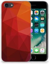 TPU Hoesje geschikt voor iPhone SE 2022 | SE 2020 | 8 | 7 Polygon Red