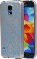 TPU Paleis 3D Back Cover for Galaxy S5 G900F Zilver