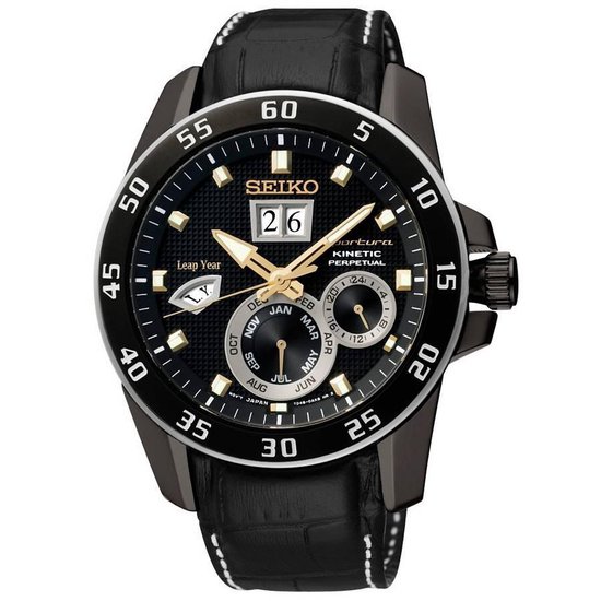 Seiko SNP089P1 - Horloge - 42 mm - Zwart - Kinetic uurwerk | bol.com