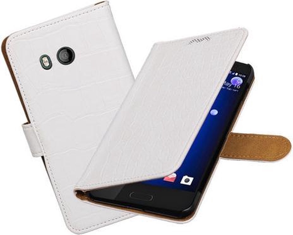 BestCases.nl HTC U11 Krokodil booktype hoesje Wit