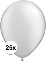 Qualatex ballonnen metallic zilver 25 stuks