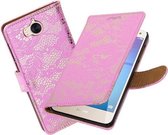 BestCases.nl Huawei Y5 2017 / Y6 2017 Lace booktype hoesje Roze