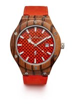 Burnwoods Hades Zebra - Houten Horloge - Hout - Unisex - Bruin