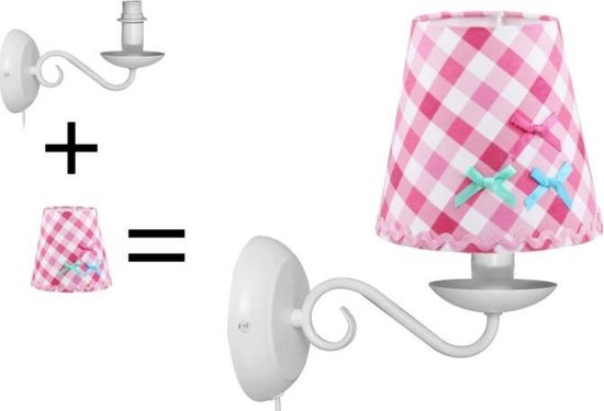bol.com | Lief! wandlamp Lisa roze incl lampenkap incl led lamp ip14 - 3.2 w