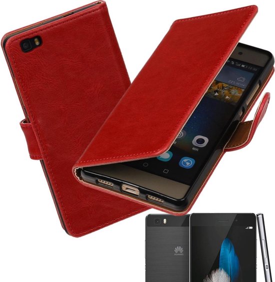 MP Case rood leder look hoesje voor Huawei P8 lite Booktype -  Telefoonhoesje -... | bol.com