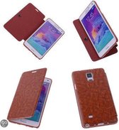 Bestcases Bruin Samsung Galaxy Note 4 TPU Book Case Flip Cover Motief