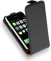 Geschikt voor Apple iPhone SE Lederlook Flip Case hoesje Zwart
