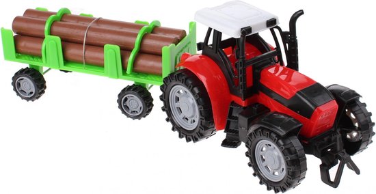 Gearbox Tractor Met Aanhanger Rood 36 Cm
