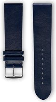 Marine blauwe lederen horlogeband (made in France) Frans leder 24 mm