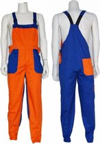Yoworkwear Tuinbroek polyester/katoen oranje-korenblauw maat 116