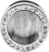 Quiges - RVS Mini Munt Button zilverkleurig voor Armband - ECO019