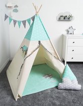 FUJL - Tipi Tent - Speeltent - Wigwam - kinder tipi -  Set Mint Boys - Inclusief accessoires