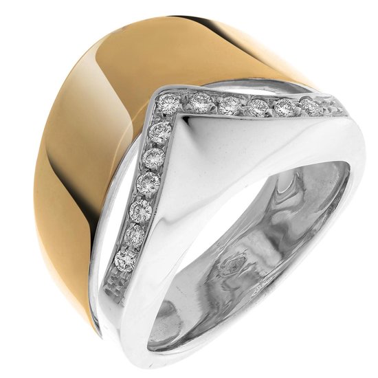 Orphelia - Ring - Bicolor Goud 18 Karaat - Diamant 0.18 ct