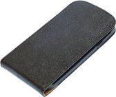 Zwart Ribbel flip case cover hoesje voor HTC Desire 300