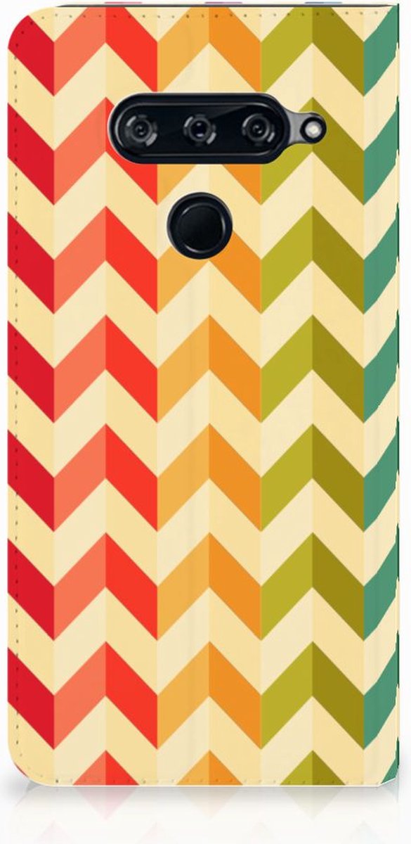 LG V40 Thinq Hoesje met Magneet Zigzag Multi Color