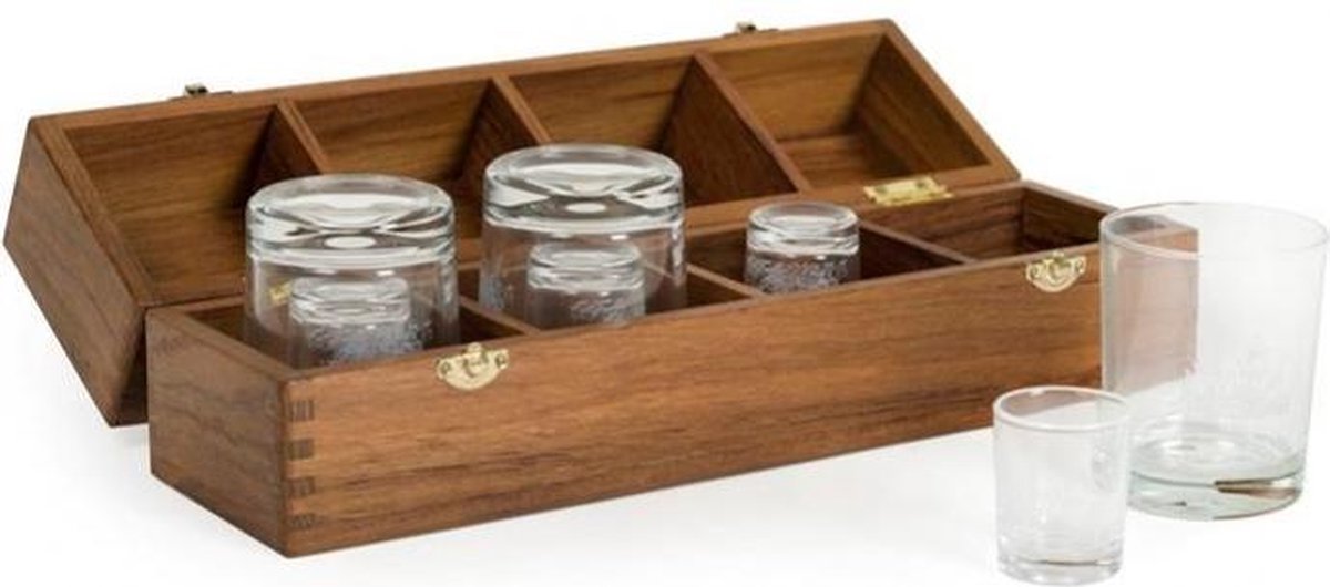 ARC Marine teakhouten Captainsbar 2 x 4 Glazen