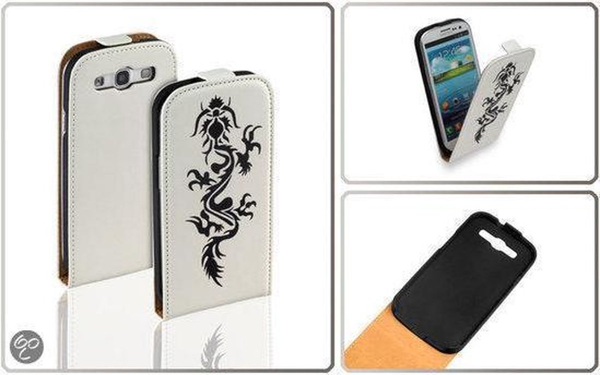 Flip Case Cover Hoesje Voor Samsung Galaxy S3 i9300 Dragon Tattoo
