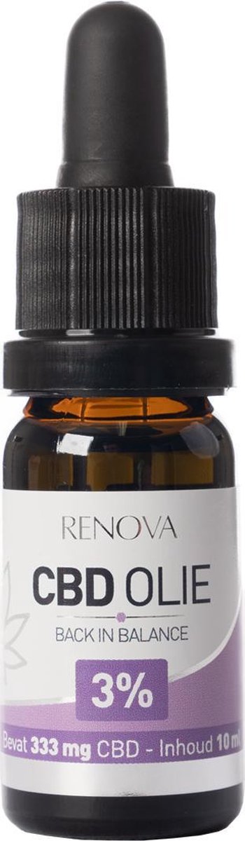 Goedkoopste Renova CBD olie 3 10ml - 333mg CBD - 225 druppels - cannabidiol - cbd oil - wietolie - hennepolie - cannabis olie - 0,0 THC olie