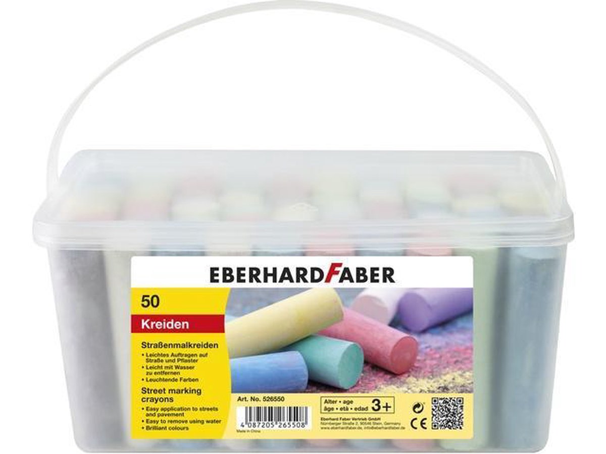 Eberhard Faber - stoepkrijt in emmer - 50 stuks - EF-526550 - Eberhard Faber