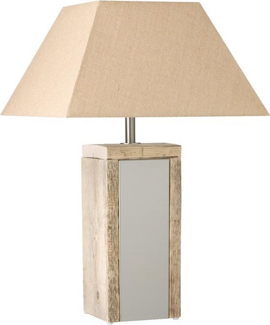 Bony Design tafellamp steigerhout met rvs en jute kap designlamp van  gebruikt... | bol