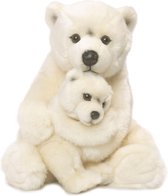 WWF Ijsbeer moeder & kind knuffel - 28 cm - 11" - Offwhite