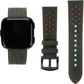 PU Lederen Armband voor FitBit Versa Groen / Oranje