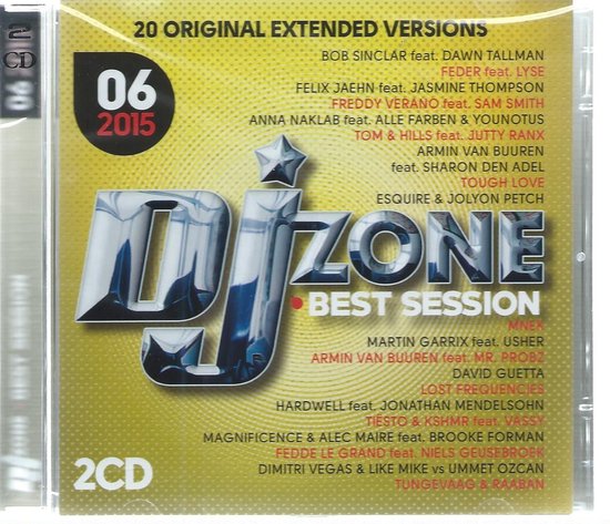 DJ Zone Best Session 06 2015 CD met 20 originele extended versies.