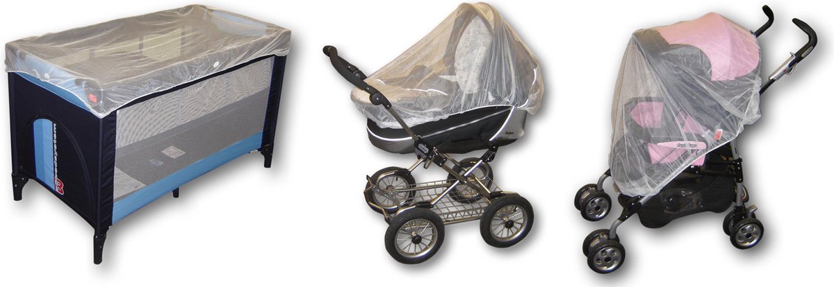 Reer Universeel Muggennet Wit 60 x 120 cm - Uitwasbaar - Voor Kinderwagen, Campingbed en Buggy