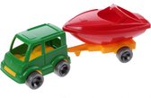 Wader Kids Cars Aanhanger Met Boot Groen/rood